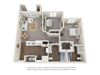 Two Bedroom Floor Plan Apts For Rent Luxe at 1300 Apartments l Waco, TX 76760